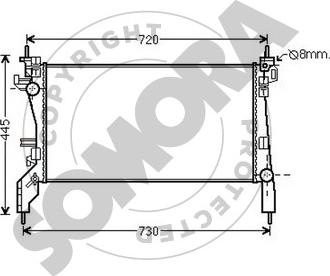 Somora 089040B - Радіатор, охолодження двигуна autocars.com.ua