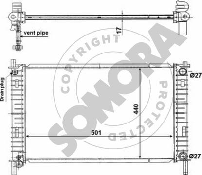 Somora 092542 - Радіатор, охолодження двигуна autocars.com.ua