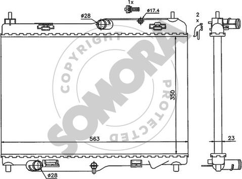 Somora 092740A - Радіатор, охолодження двигуна autocars.com.ua