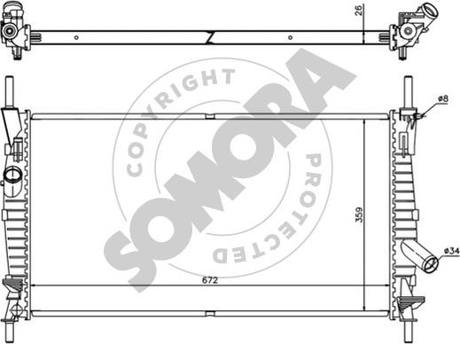 Somora 094440A - Радіатор, охолодження двигуна autocars.com.ua