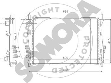 Somora 095240A - Радіатор, охолодження двигуна autocars.com.ua