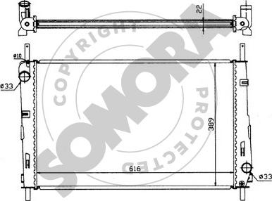 Somora 095240 - Радіатор, охолодження двигуна autocars.com.ua