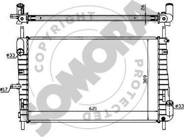 Somora 095241 - Радіатор, охолодження двигуна autocars.com.ua