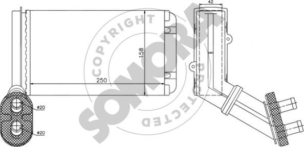 Somora 097050 - Теплообмінник, опалення салону autocars.com.ua