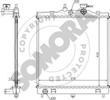 Somora 110040 - Радіатор, охолодження двигуна autocars.com.ua