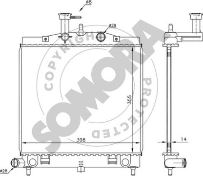 Somora 110140 - Радіатор, охолодження двигуна autocars.com.ua