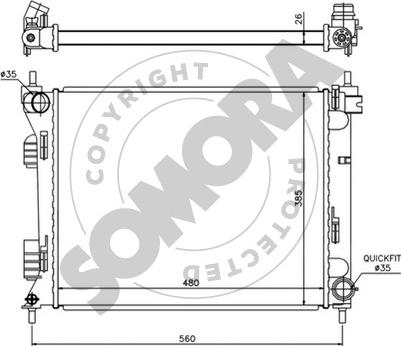 Somora 111240B - Радіатор, охолодження двигуна autocars.com.ua