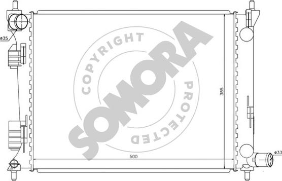 Somora 111240 - Радіатор, охолодження двигуна autocars.com.ua