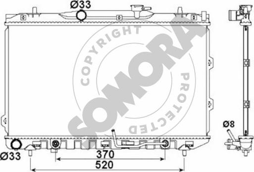 Somora 112040D - Радіатор, охолодження двигуна autocars.com.ua