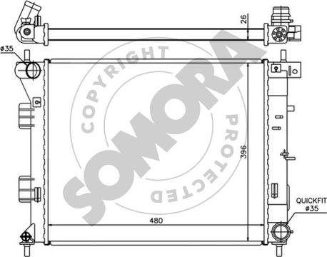 Somora 112340 - Радіатор, охолодження двигуна autocars.com.ua