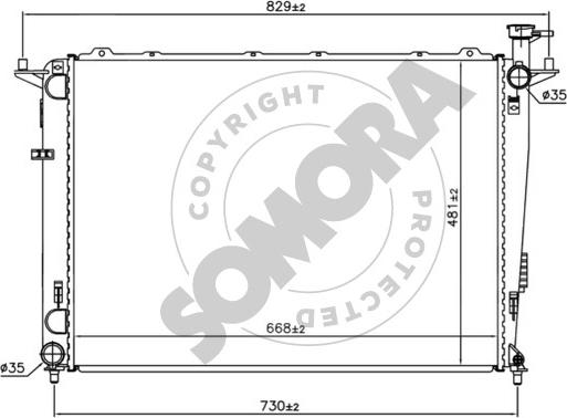 Somora 114140B - Радіатор, охолодження двигуна autocars.com.ua