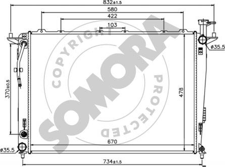 Somora 114140C - Радіатор, охолодження двигуна autocars.com.ua