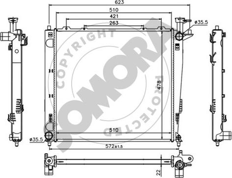 Somora 114140 - Радіатор, охолодження двигуна autocars.com.ua