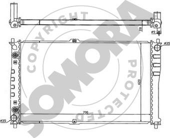 Somora 115040A - Радіатор, охолодження двигуна autocars.com.ua