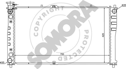 Somora 115040C - Радіатор, охолодження двигуна autocars.com.ua