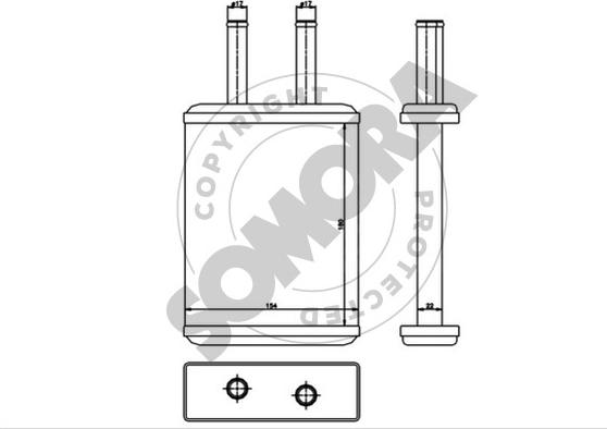Somora 117550B - Теплообмінник, опалення салону autocars.com.ua