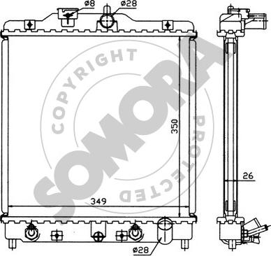 Somora 120443 - Радіатор, охолодження двигуна autocars.com.ua