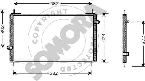 Somora 128060D - Конденсатор, кондиціонер autocars.com.ua