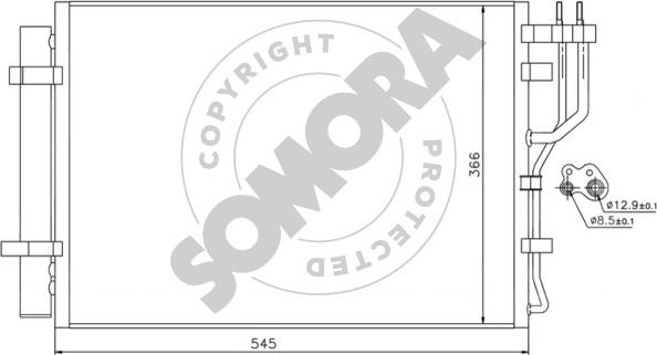 Somora 136160 - Конденсатор, кондиціонер autocars.com.ua