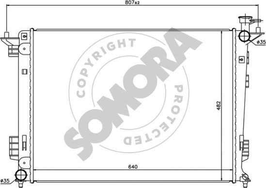 Somora 136640D - Радіатор, охолодження двигуна autocars.com.ua