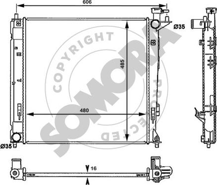 Somora 136640 - Радіатор, охолодження двигуна autocars.com.ua