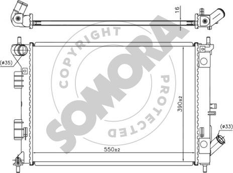 Somora 138140 - Радіатор, охолодження двигуна autocars.com.ua