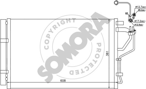 Somora 138160A - Конденсатор, кондиціонер autocars.com.ua