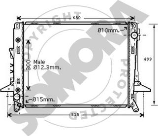 Somora 151340 - Радіатор, охолодження двигуна autocars.com.ua