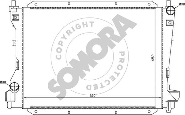 Somora 155040B - Радіатор, охолодження двигуна autocars.com.ua