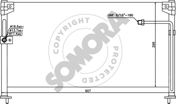 Somora 160860A - Конденсатор, кондиціонер autocars.com.ua