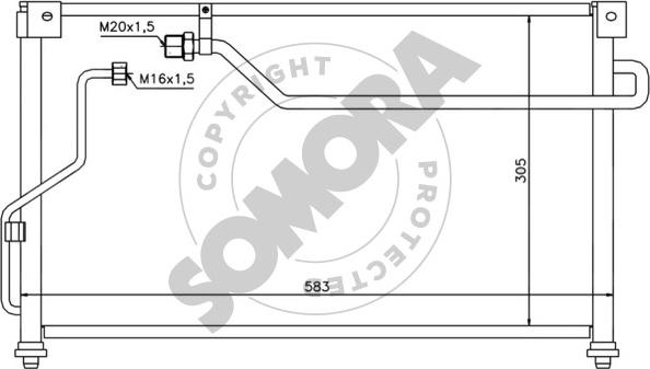 Somora 160860B - Конденсатор, кондиціонер autocars.com.ua