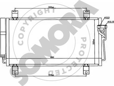 Somora 161360 - Конденсатор, кондиціонер autocars.com.ua