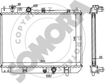 Somora 162640D - Радіатор, охолодження двигуна autocars.com.ua