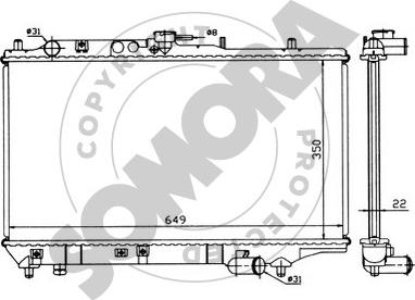 Somora 164140 - Радіатор, охолодження двигуна autocars.com.ua