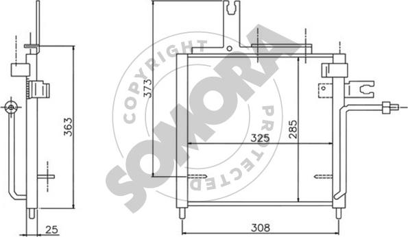 Somora 167060A - Конденсатор, кондиціонер autocars.com.ua