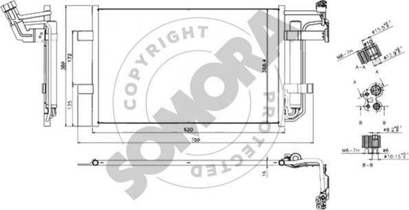 Somora 169160 - Конденсатор, кондиціонер autocars.com.ua