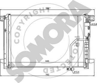 Somora 171460 - Конденсатор, кондиціонер autocars.com.ua