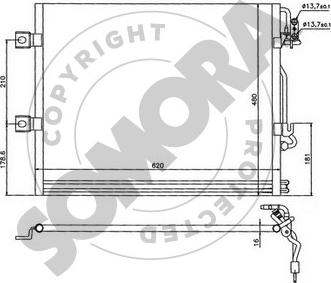 Somora 174460 - Конденсатор, кондиціонер autocars.com.ua