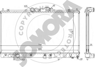 Somora 180740 - Радіатор, охолодження двигуна autocars.com.ua