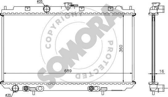 Somora 192540A - Радіатор, охолодження двигуна autocars.com.ua