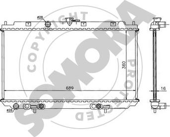 Somora 193440A - Радіатор, охолодження двигуна autocars.com.ua