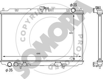 Somora 193440E - Радіатор, охолодження двигуна autocars.com.ua