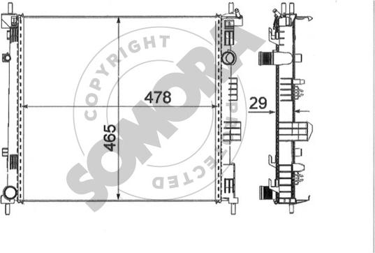 Somora 194440A - Радіатор, охолодження двигуна autocars.com.ua