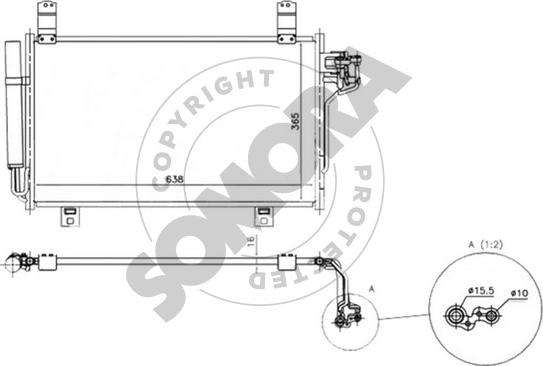 Somora 196560A - Конденсатор, кондиціонер autocars.com.ua