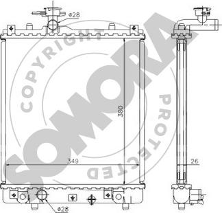 Somora 210140 - Радіатор, охолодження двигуна autocars.com.ua