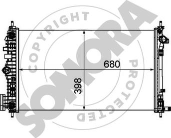 Somora 210840D - Радіатор, охолодження двигуна autocars.com.ua