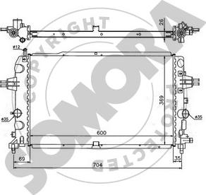 Somora 211840F - Радіатор, охолодження двигуна autocars.com.ua