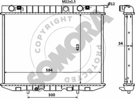 Somora 213540B - Радіатор, охолодження двигуна autocars.com.ua