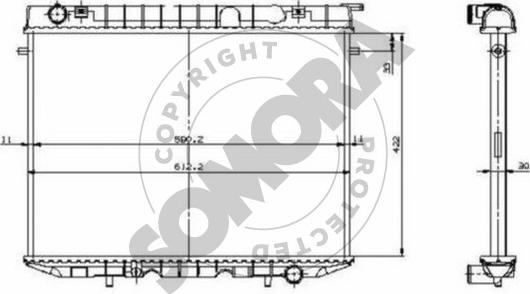 Somora 213540D - Радіатор, охолодження двигуна autocars.com.ua