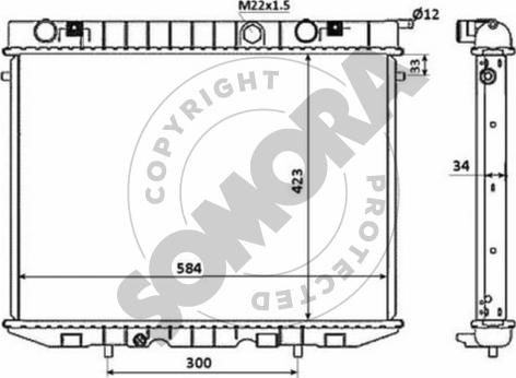 Somora 213540 - Радіатор, охолодження двигуна autocars.com.ua